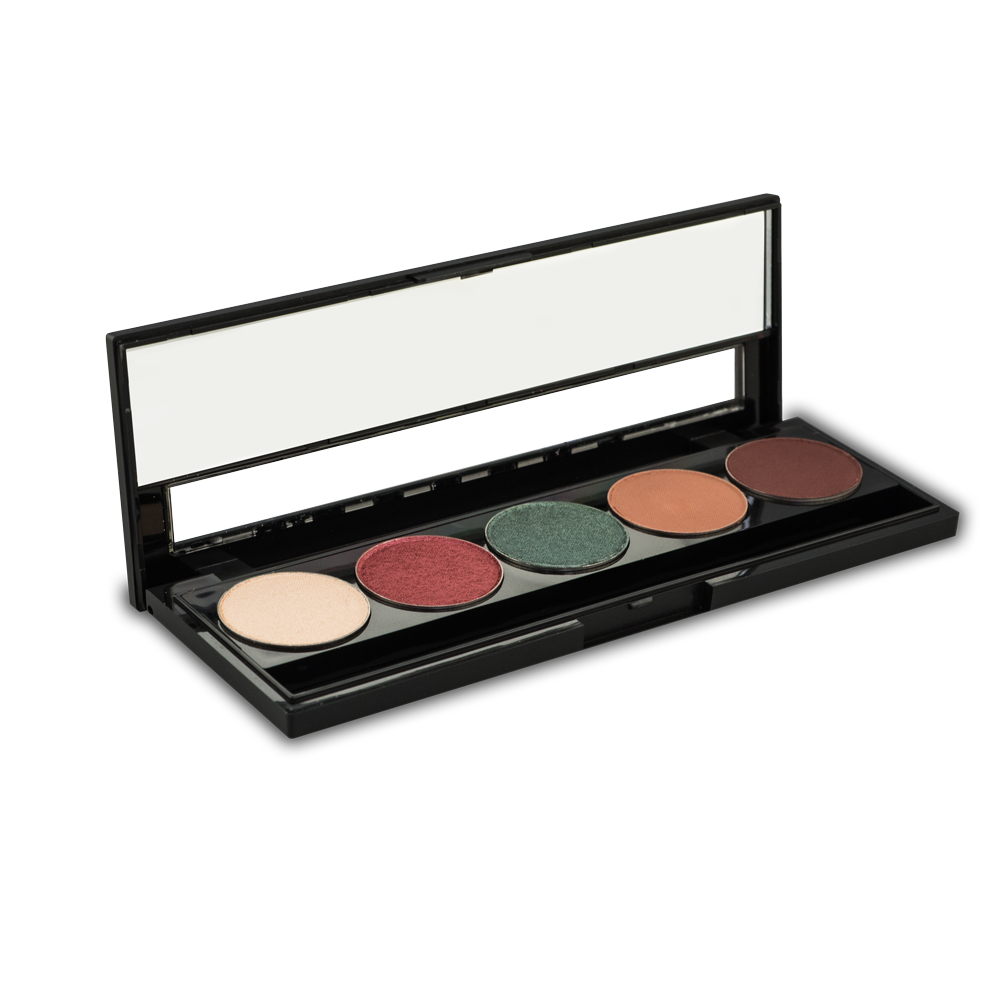 Earth five-pan eyeshadow palette with botanical neutral shades