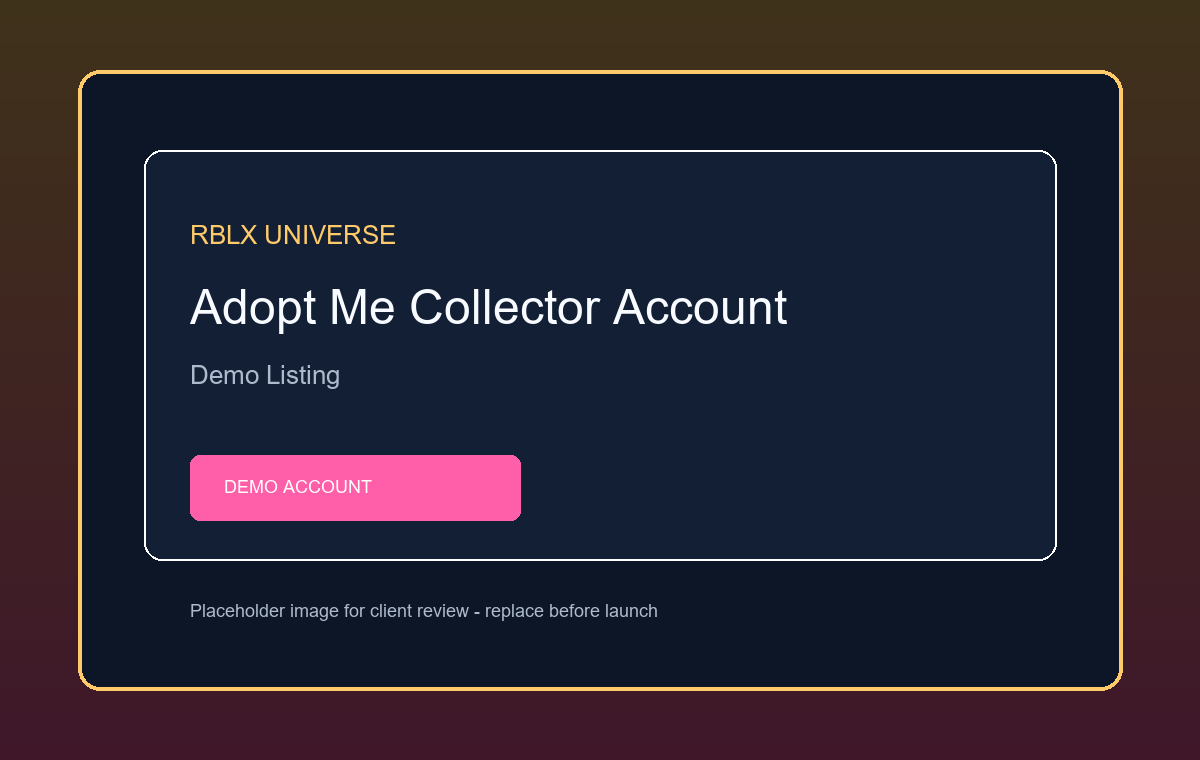 Demo Adopt Me Collector Account