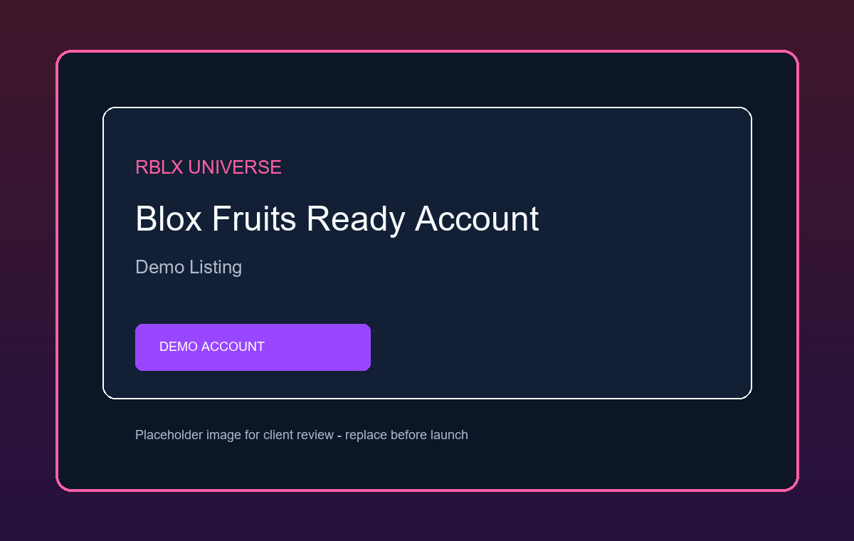 Demo Blox Fruits Ready Account