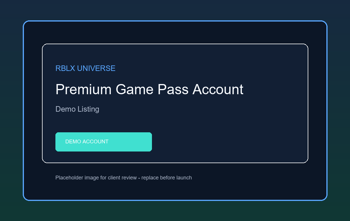 RBLX Universe demo premium game pass account product image